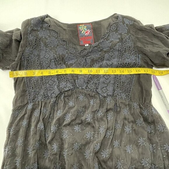 Johnny Was Dress Straight Size S Casual Crochet Embroidery Bohemian Boho Eyelet - Picture 11 of 12